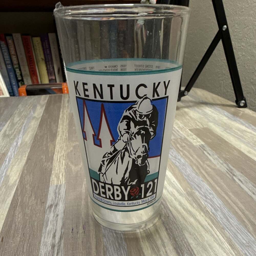 1995 Kentucky Derby 121 Mint Julep Glass Churchill Downs Horse Racing Vintage